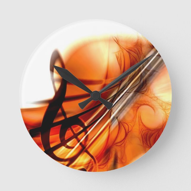 Stringed musik instrumenterar fiolödedans rund klocka (Framsida)