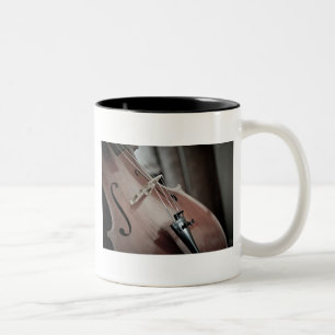 Stringed violoncellklassisk musik instrumenterar Två-Tonad mugg