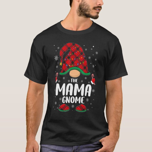 Strings of Lights Wraped Mama Gnomes   T Shirt (Framsida)