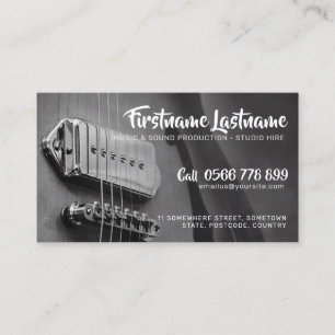 Strings Studio Guitar GreyAZ-Affärskort Visitkort