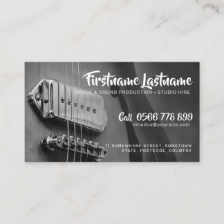 Strings Studio Guitar GreyAZ-Affärskort Visitkort
