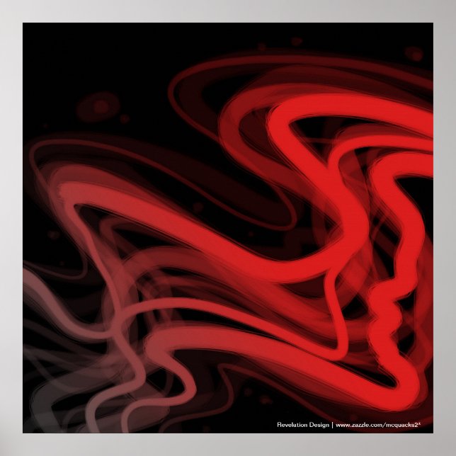 Stringy Red Abstrakt Poster (Framsidan)
