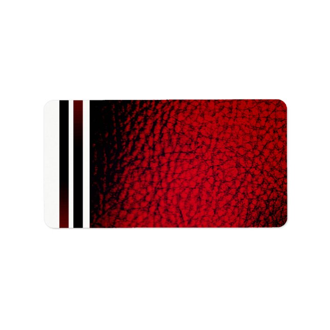 Strip Burgundy Faux Leather Adressetikett (Framsidan)