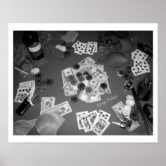 Strip Poker Black and White Poster (Framsidan)