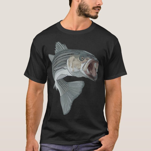 stripbassfiske t shirt (Framsida)