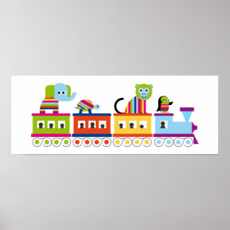 Stripe Animal Tåg Poster
