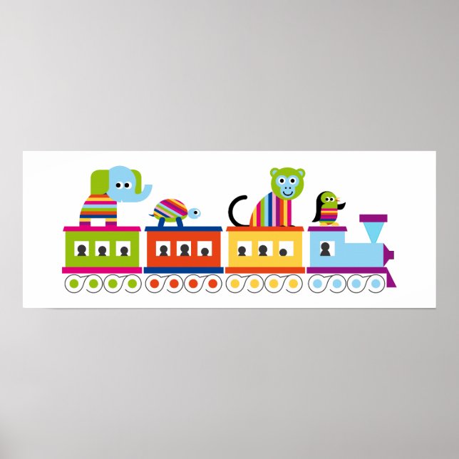 Stripe Animal Tåg Poster (Framsidan)