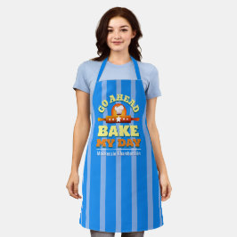 Stripe Bake My Day Apron - Blue