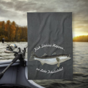 Stripe Bass Fishing ・ Anpassningsbar Kökshandduk