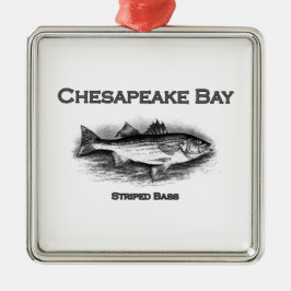 Stripe Bass i Chesapeake Bay Julgransprydnad Metall