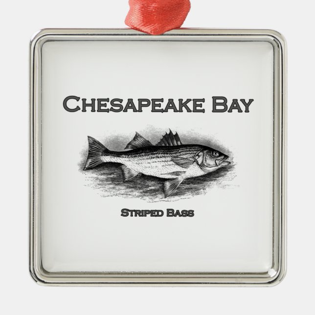 Stripe Bass i Chesapeake Bay Julgransprydnad Metall (Framsidan)