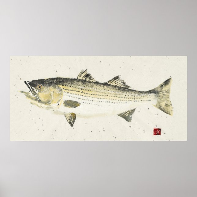Stripe Bass/Specklad papper Poster (Framsidan)