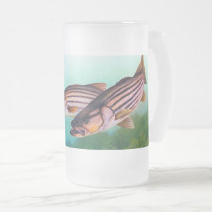 Stripe Bass Swimming Frostat Ölglas