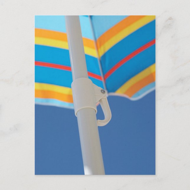 Stripe Beach Umbrella Vykort (Framsida)