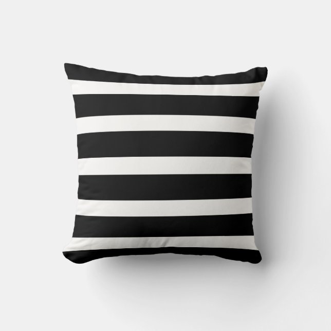 Stripe Black and White Dekorativ kudde (Framsida)