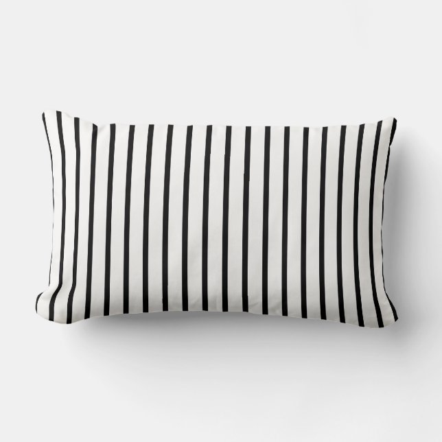 Stripe Black and White Dekorativ kudde (Framsida)