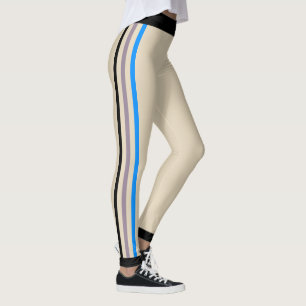 Stripe Black Grått Blue (anpassningsbar) Leggings