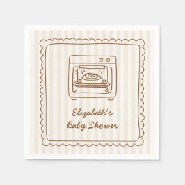 Stripe Bun in the Oven Baby Shower Napkin Pappersservett