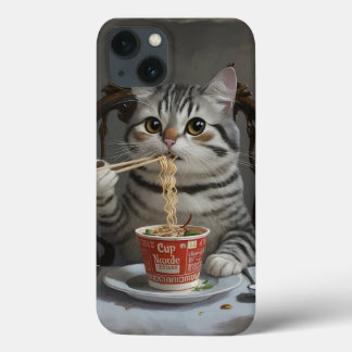 Stripe Cat Enjoying Kopp Noodles