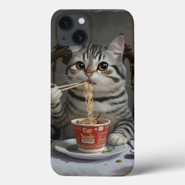 Stripe Cat Enjoying Kopp Noodles (Baksida)
