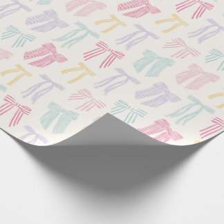 Stripe Coquette Bows mynta rosa gult lilax Presentpapper