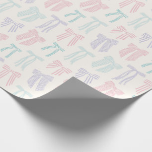 Stripe Coquette Bows mynta rosa lilac Presentpapper