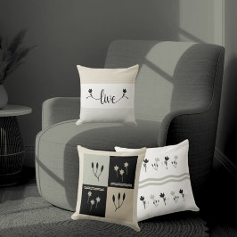 Stripe Earth Tones "Live" Decorative Dekorativ kud Kudde