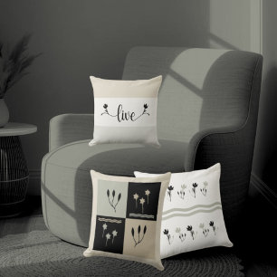 Stripe Earth Tones "Live" Decorative Dekorativ kud Kudde