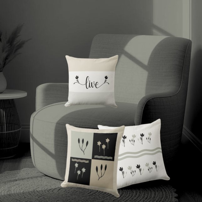 Stripe Earth Tones "Live" Decorative Dekorativ kud Kudde (Skapare uppladdad)