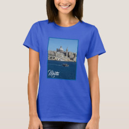 Stripe Fishing Boat in Valletta Harbour Malta T Shirt
