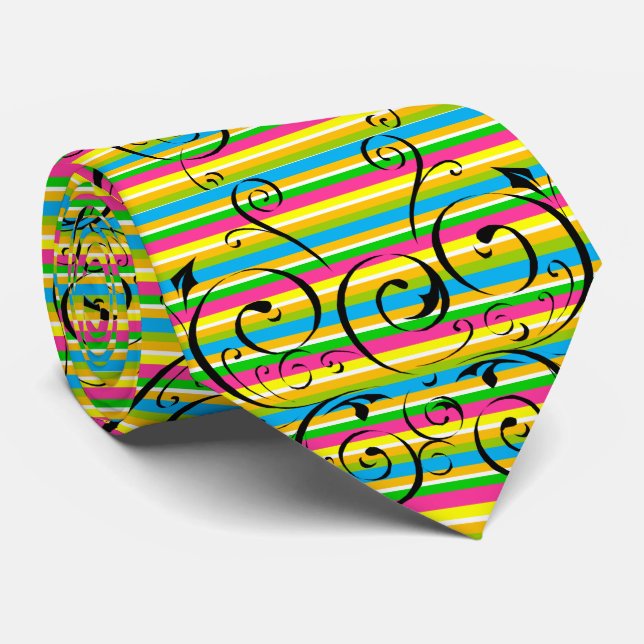 Stripe Flourish Tie Slips (Rullad)