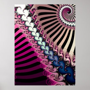 Stripe Fractal Mönster Poster