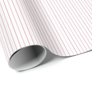 Stripe Gift Wrapping Papper-Red-White 09 Presentpapper