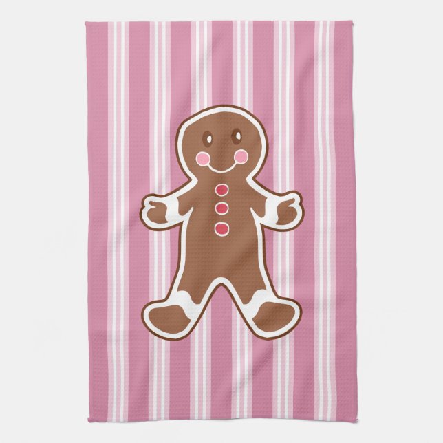 Stripe Gingerbröd Boy Kitchen Towel Kökshandduk (Vertikal)