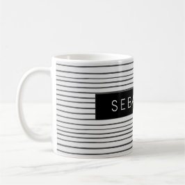 Stripe Grått White Mönster Personlig Kaffemugg