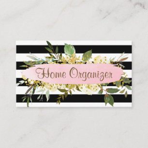 Stripe Grey Home Organizer och Avclutter Visitkort