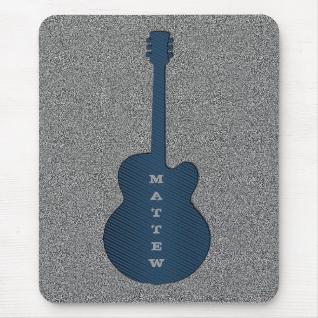 Stripe Guitar Mousepad, Blue Musmatta (Framsidan)