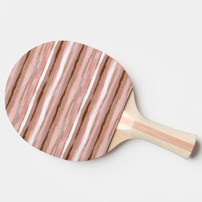 Stripe Guld Glitter Rosa Ping Pong Paddle Pingisracket (Sidan)