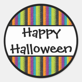 Stripe Happy halloween Runt Klistermärke