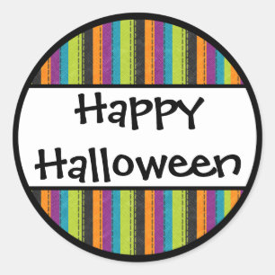 Stripe Happy halloween Runt Klistermärke