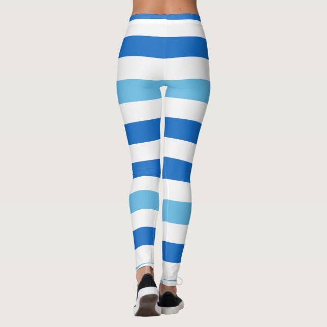 Stripe Horizon Blue and White Leggings (Baksida)