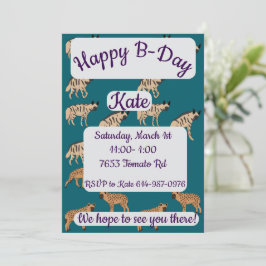 Stripe Hyenas Grattis på födelsedagen Inbjudningar