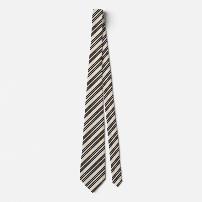 Stripe Ivory Black Rand Design Mönster Slips (Framsida)