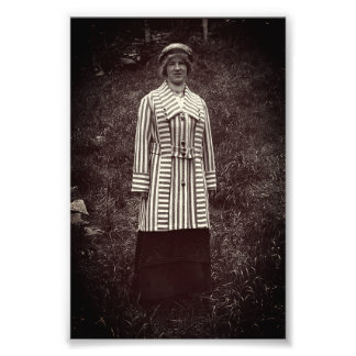 Stripe Jackar Fashionable Juneau Alaska Woman Fototryck