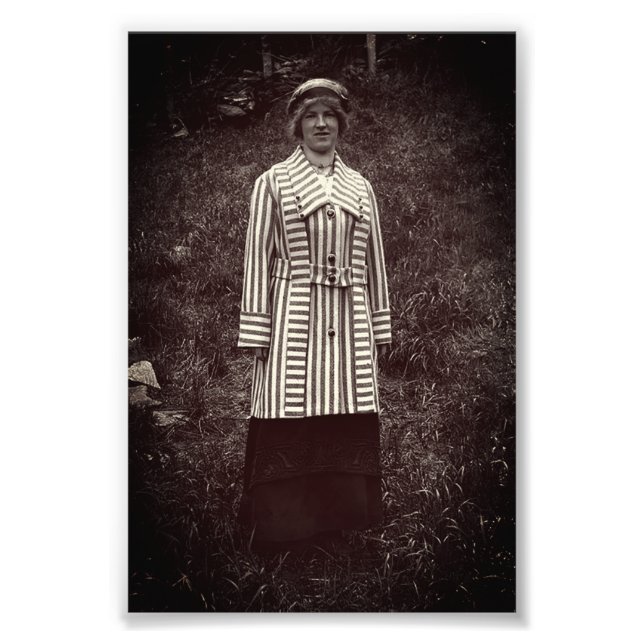 Stripe Jackar Fashionable Juneau Alaska Woman Fototryck (Framsidan)
