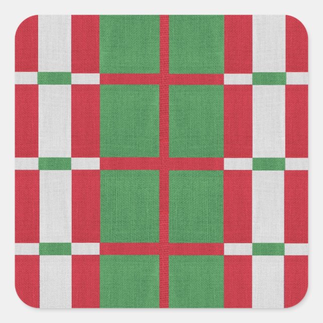 Stripe-jul Fyrkantigt Klistermärke (Framsida)