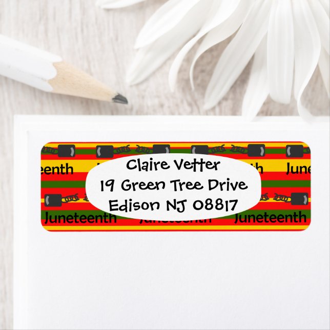 Stripe Junetelfte Returadress Etikett (Insitu)