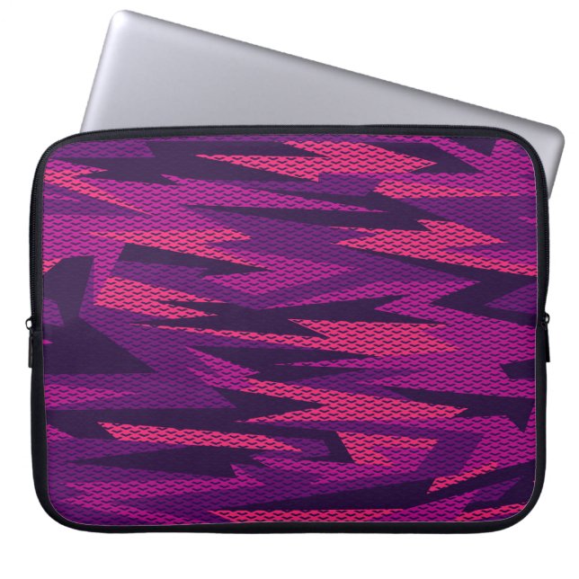Stripe-kamouflage: Abstrakt Geometric Mönster Laptop Fodral (Framsidan)