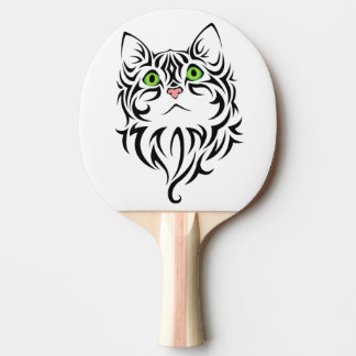 Stripe Kattunge med Grönt Ögon Pingisracket