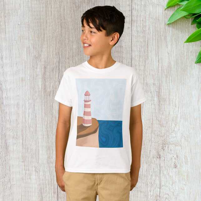 Stripe Lighthouse liggande T-Shirt (Skapare uppladdad)